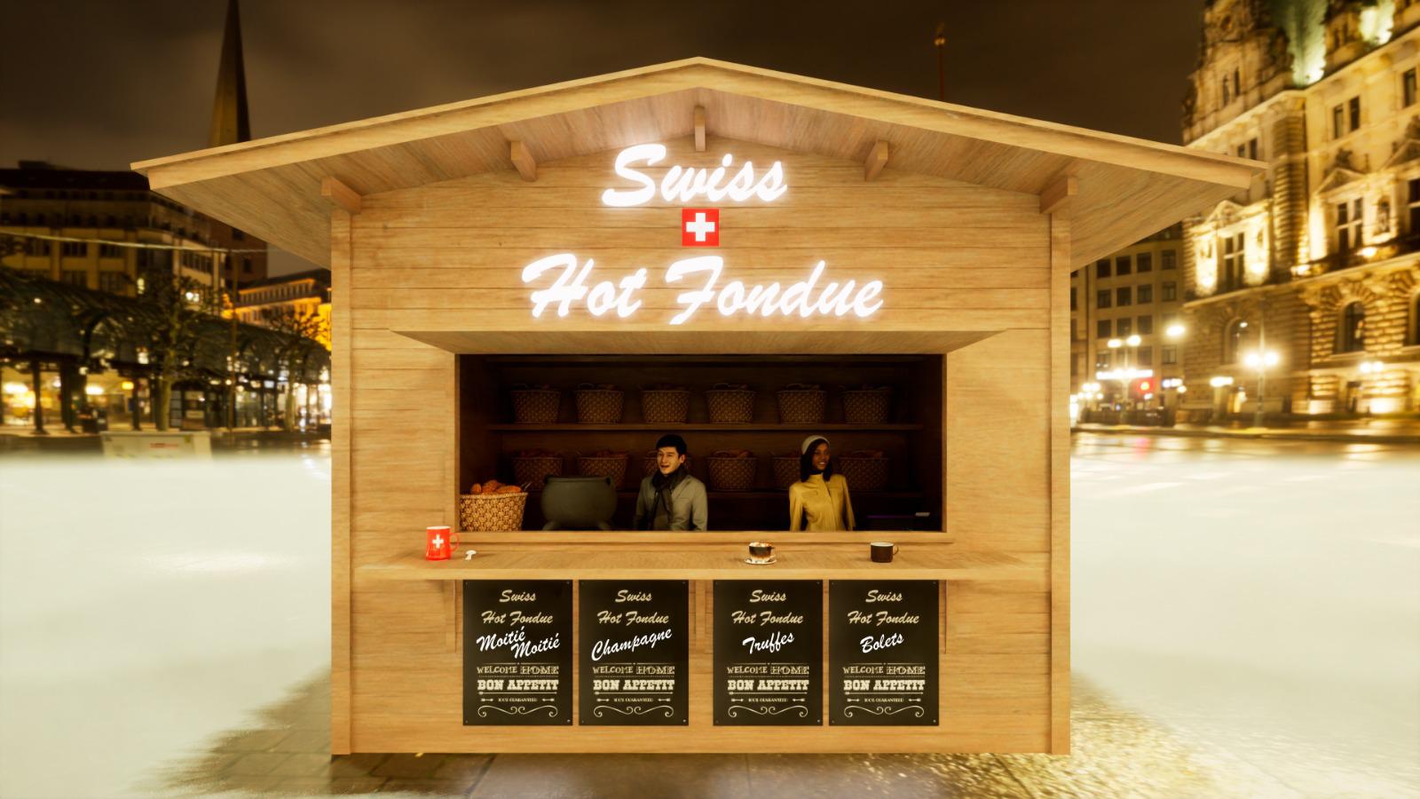 Chalet Swiss Hot Fondue de nuit en ville